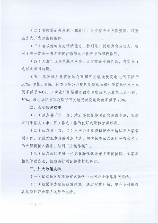 国家能源局综合司关于报送整县（市、区）屋顶分布式光伏开发试点方案的通知